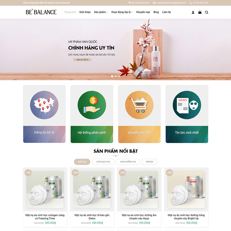 Mẫu web flatsome mỹ phẩm 08