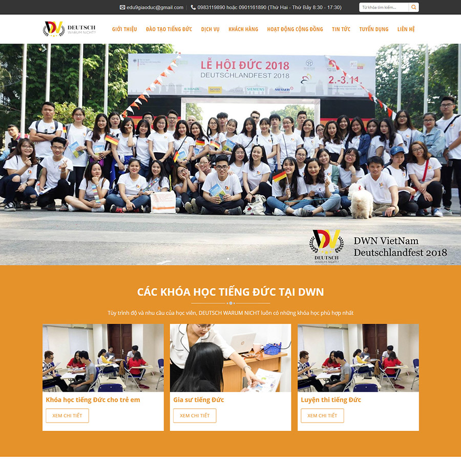 Mẫu web đào tạo tiếng Đức