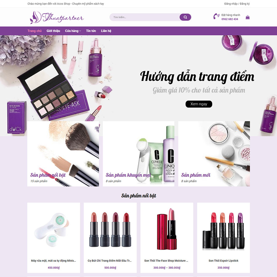 Mẫu web mỹ phẩm 011