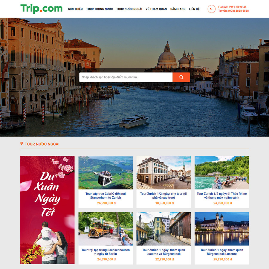 Mẫu web bán tour du lịch 010