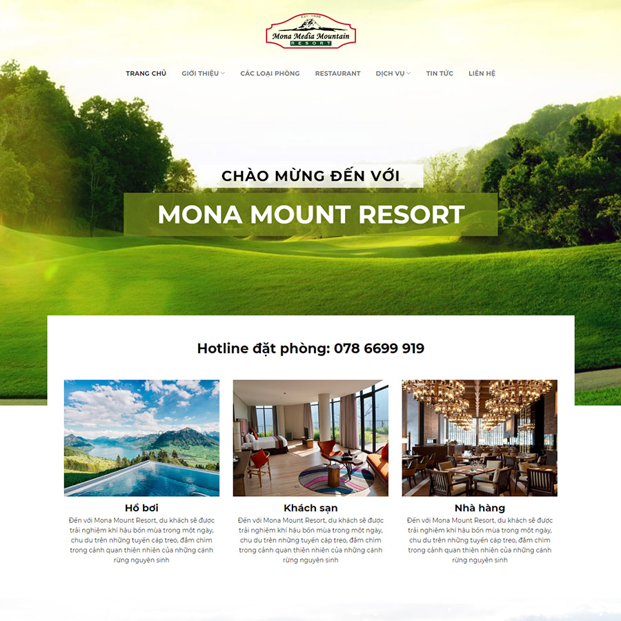 Mẫu web resort du lịch
