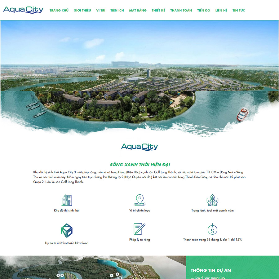 Mẫu web bất động sản Aqua City