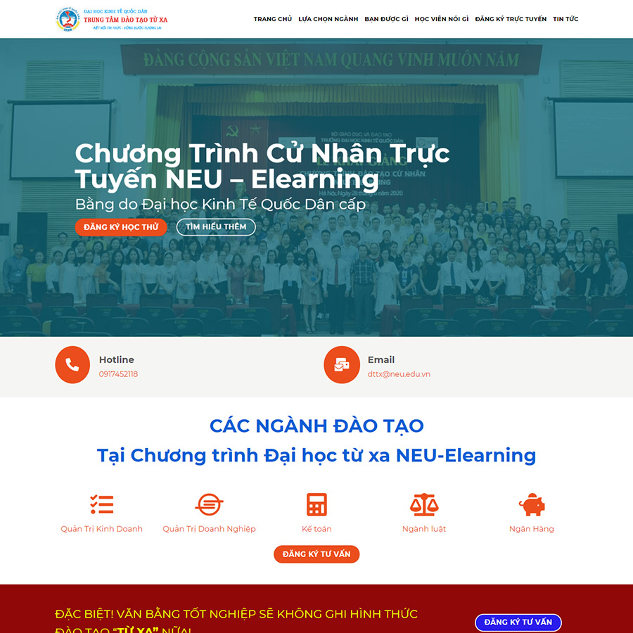 Mẫu web trung tâm đào tạo