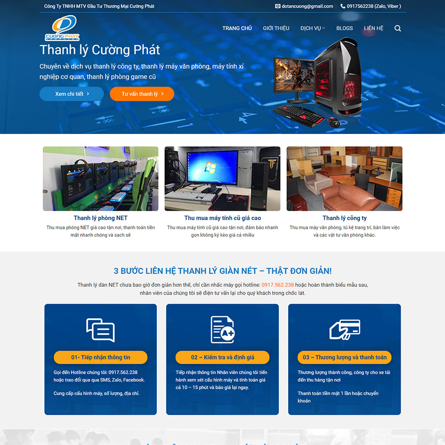 Mẫu web thanh lý 02