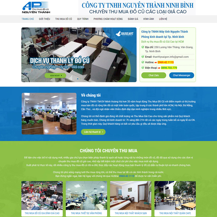 Mẫu web dịch vụ thanh lý 01