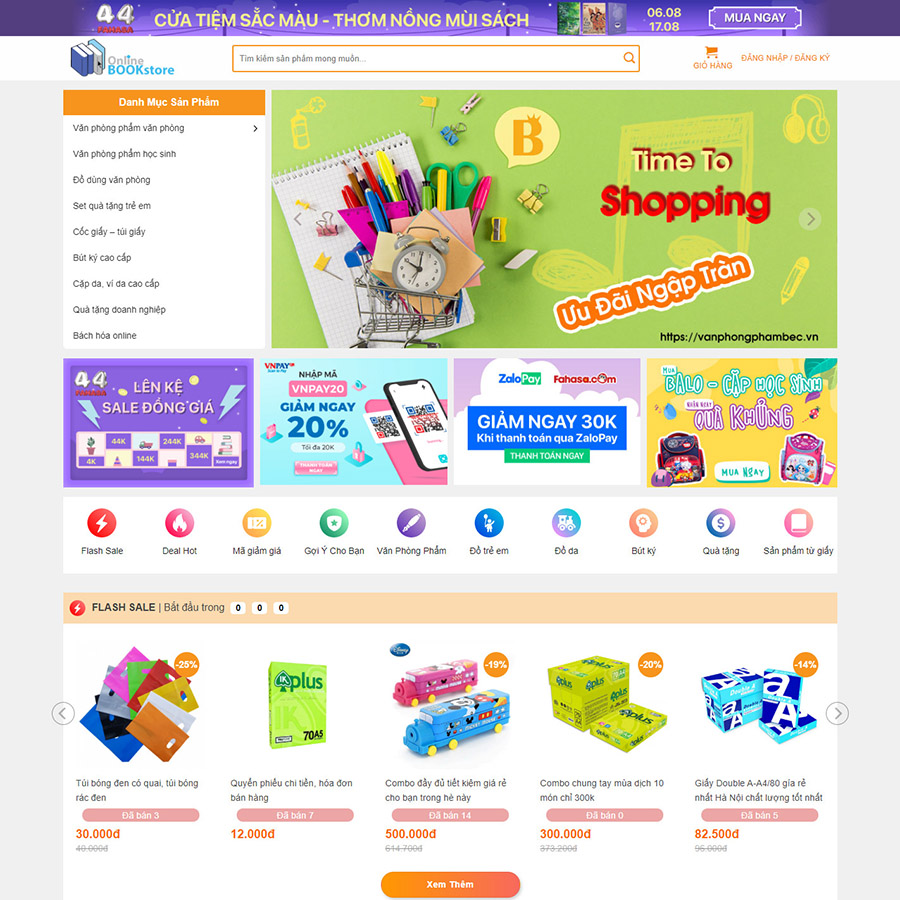 Mẫu web bán sách 01