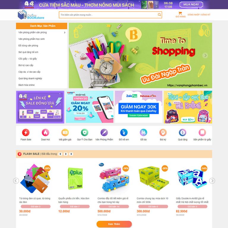 Mẫu web bán sách 01
