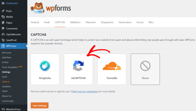 Cài đặt hình ảnh xác thực trong WPForms