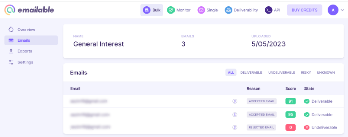 Xem email có thể gửi được