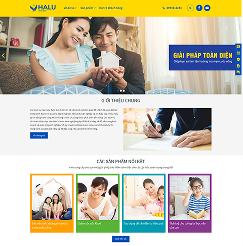 Mẫu website giới thiệu công ty bảo hiểm – NEX0023