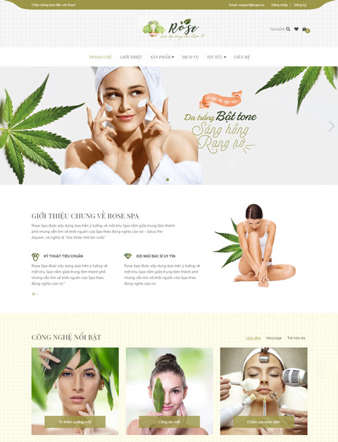 Mẫu website kinh doanh mỹ phẩm Rose