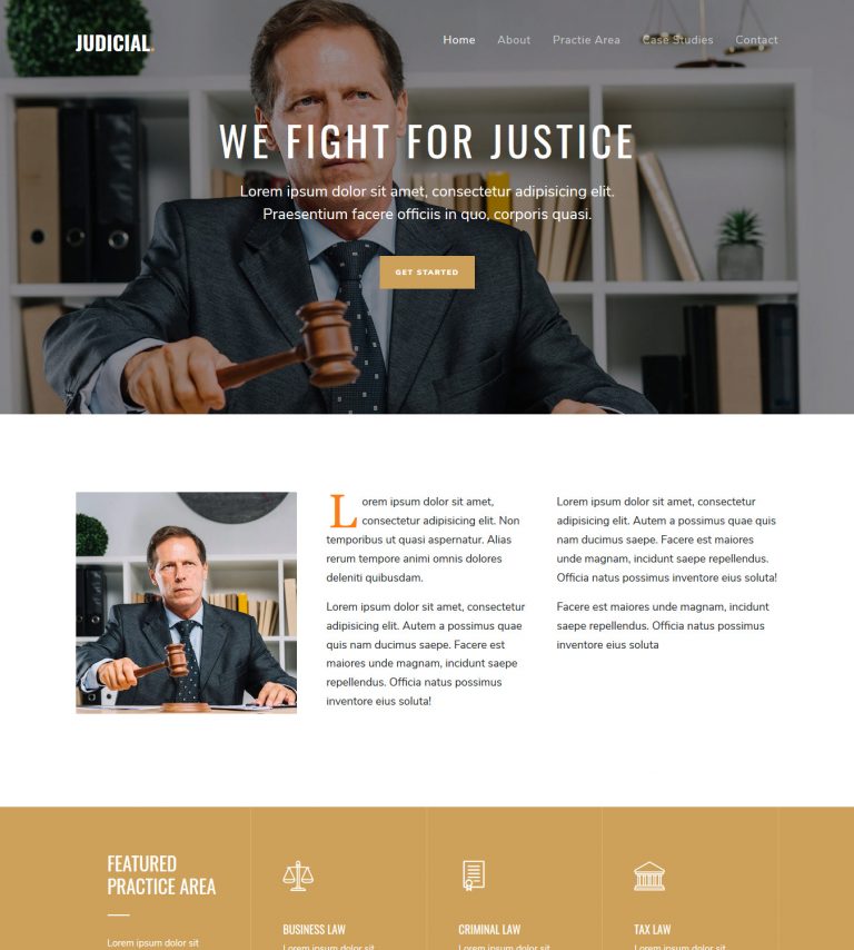 Mẫu website giới thiệu công ty luật Judicial