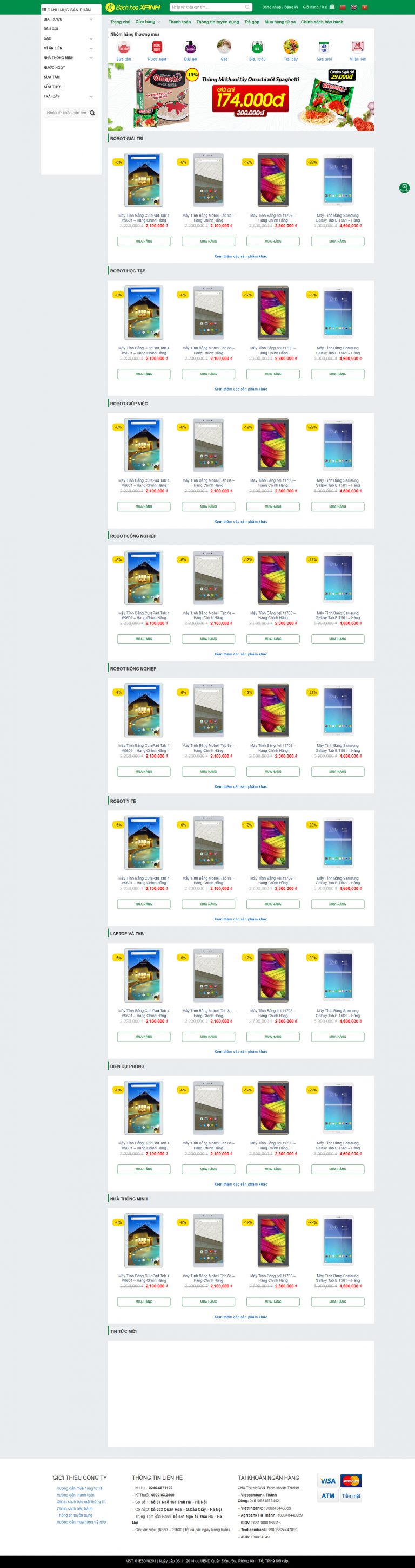 Mẫu web bán hàng tạp hóa NW02