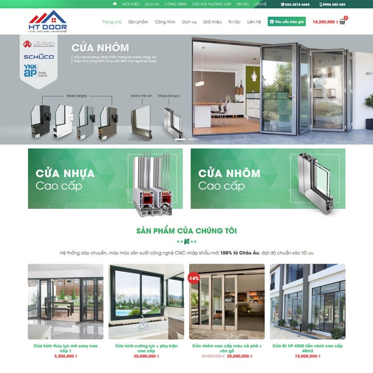 Mẫu web bán cửa nhôm 01