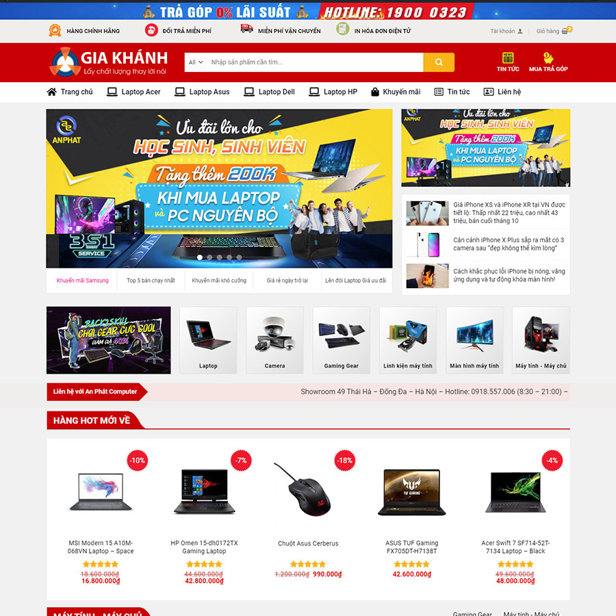 Mẫu web bán hàng điện tử – máy tính 02