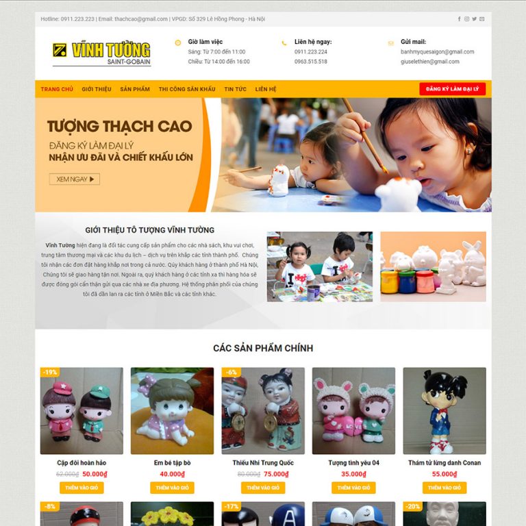 Mẫu web bán tượng