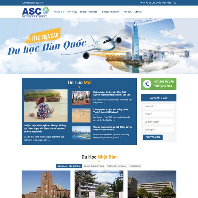 Mẫu web du học