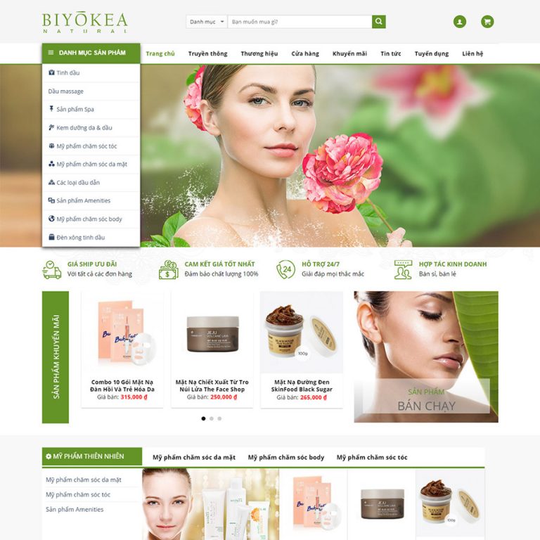 Mẫu web bán mỹ phẩm đẹp