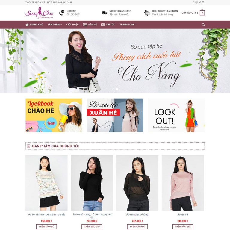 Mẫu web bán thời trang nữ