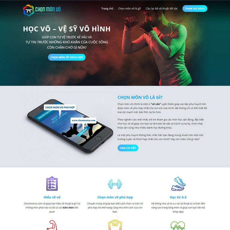 Mẫu web võ thuật 01