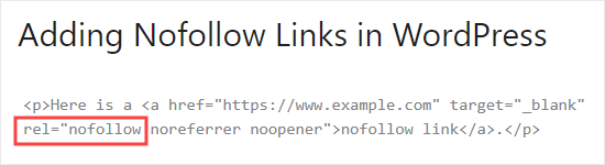 Thêm thuộc tính nofollow vào liên kết trong mã HTML của bạn