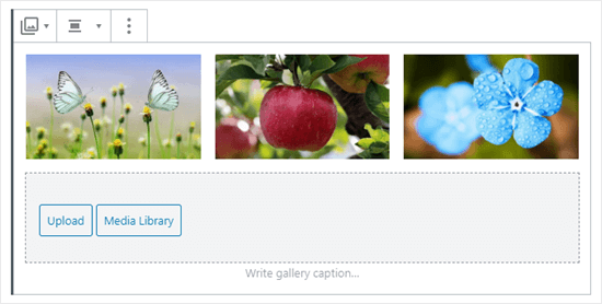 Ba hình ảnh trong bộ sưu tập (bướm, táo và hoa màu xanh)