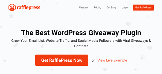 Trang web RafflePress