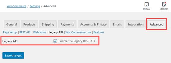 Kích hoạt API REST kế thừa nâng cao trong WooC Commerce để bạn có thể kết nối với Printful