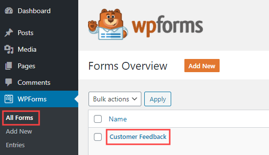 Chỉnh sửa biểu mẫu câu hỏi của bạn trong WPForms