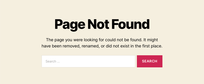 Trang WordPress 404 mặc định